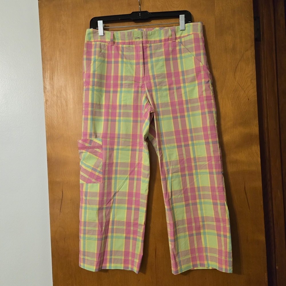 Vintage Lilly Pulitzer Multicolored Plaid Cropped Pants Size 8